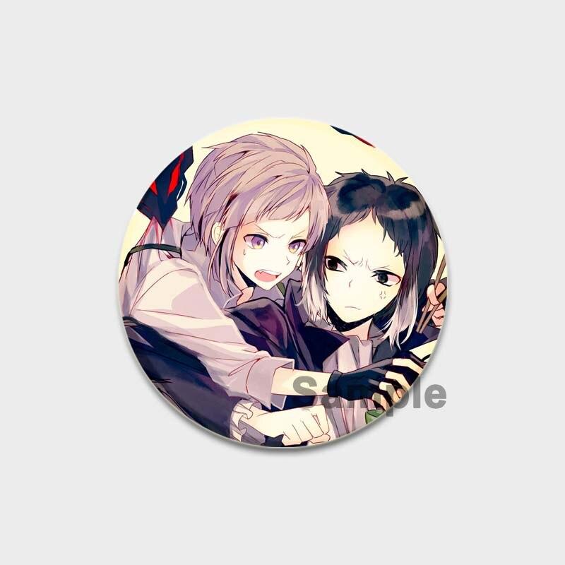 58 мм 58 мм аниме Бунго Бродячие собаки значок для косплея милая брошь Накадзима Ацуши коллекция Дазай Осаму эмалированные булавки для одежды на рюкзак