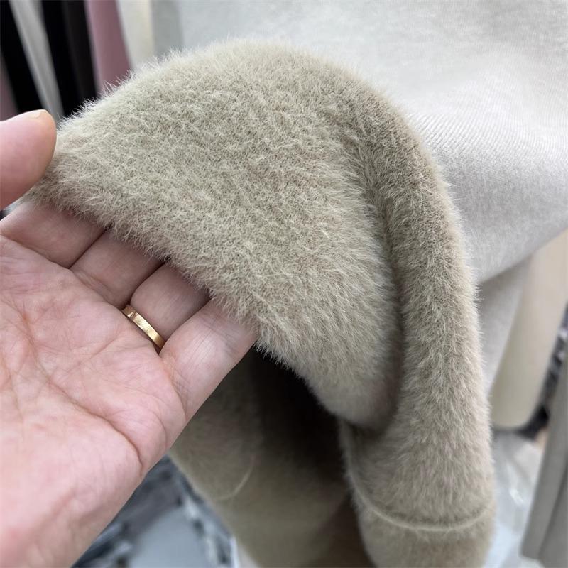 Утепленный теплый флисовый вязаный свитер с полувысоким воротником, женская весенняя мягкая восковая базовая рубашка, однотонный топ