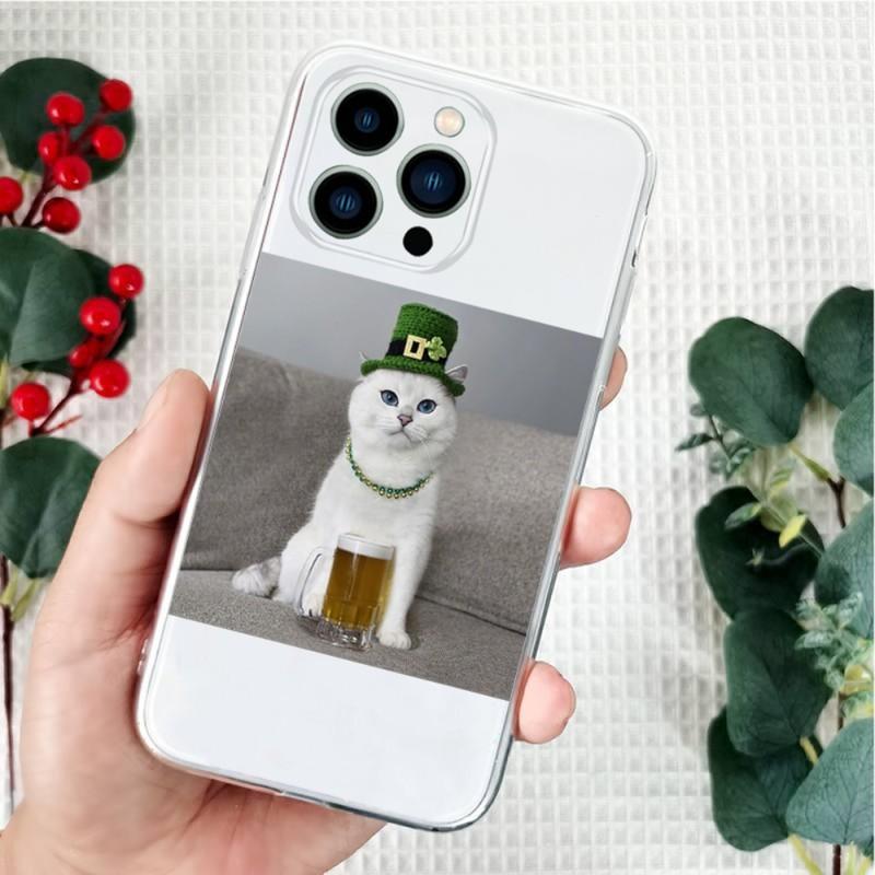 Крутой модный чехол для телефона с котом для Iphone 14 13 11 12 Pro Max Mini 6 7 8 Plus X XR XS SE 2020, прозрачный чехол