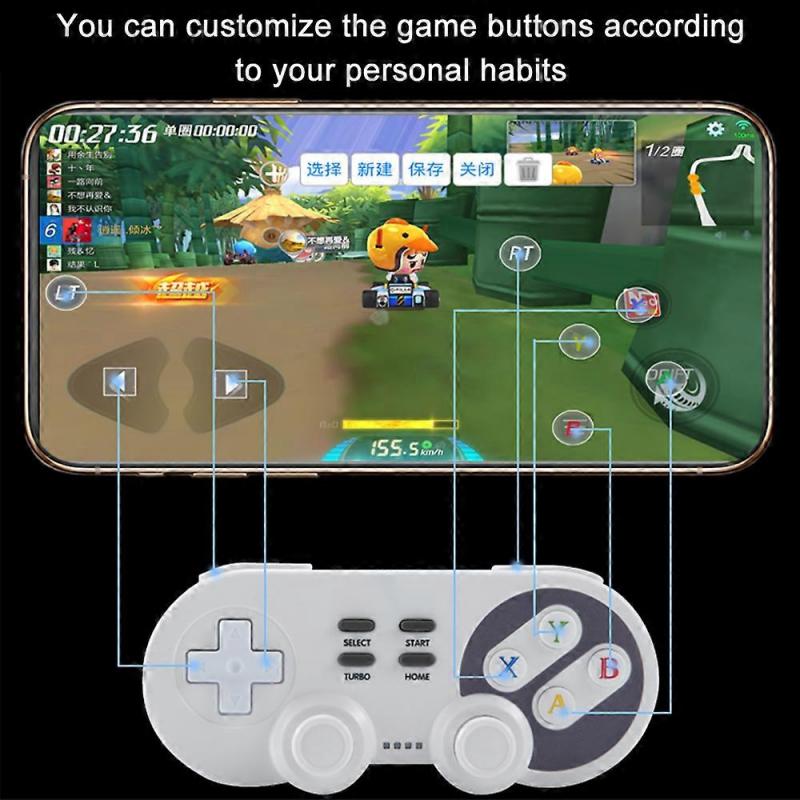 Wireless Bluetooth Controller with joysticks rumble vibration gamepad for Switch/Switch pro Android/pc /PS3-White gray-