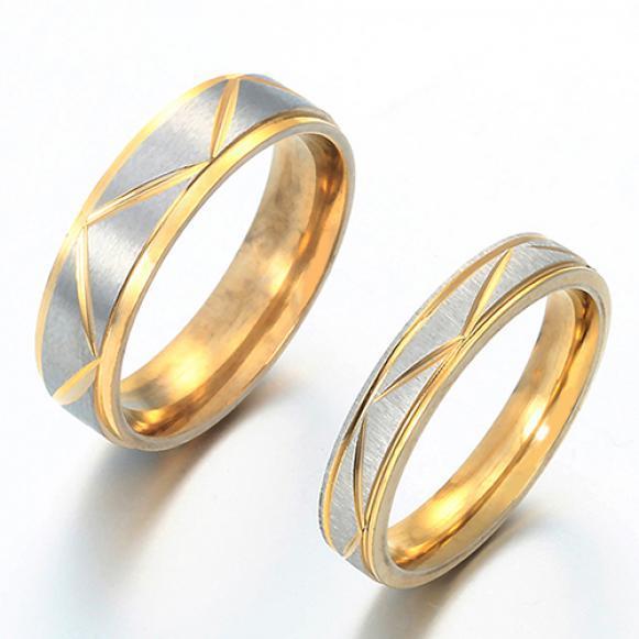 Women Men Stainless Steel Couple Ring Wedding Band Promise Engagement Jewelry MIT