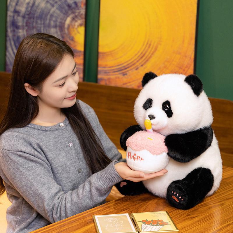 Panda Plush Cake Toys Cute Stuffed Animal Dolls Cartoon Kids Gifts Birthday