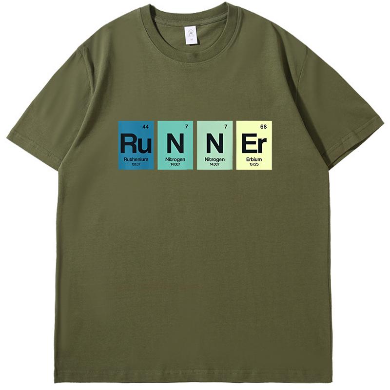 Runner Periodic Table Funy Marathon Runners Science Gift Tshirt Summer Tops Tshirt New Arrival Goods Cotton Mens Tshirts