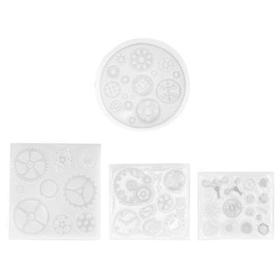4pcs 3D Design Gear Shaped Mold Silicone Cake Decoration Molds Chocolate Molds  Resin Jewelry