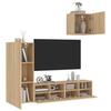 VidaXL TV Wall Units 4 Pcs Sonoma Oak Engineered Wood 3216502