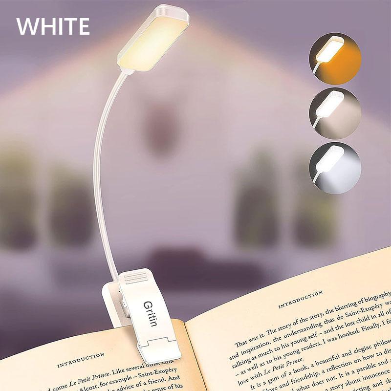 Светодиодный перезаряжаемый светильник для книг - забота о глазах, 3 цветовых температуры, плавная регулировка яркости