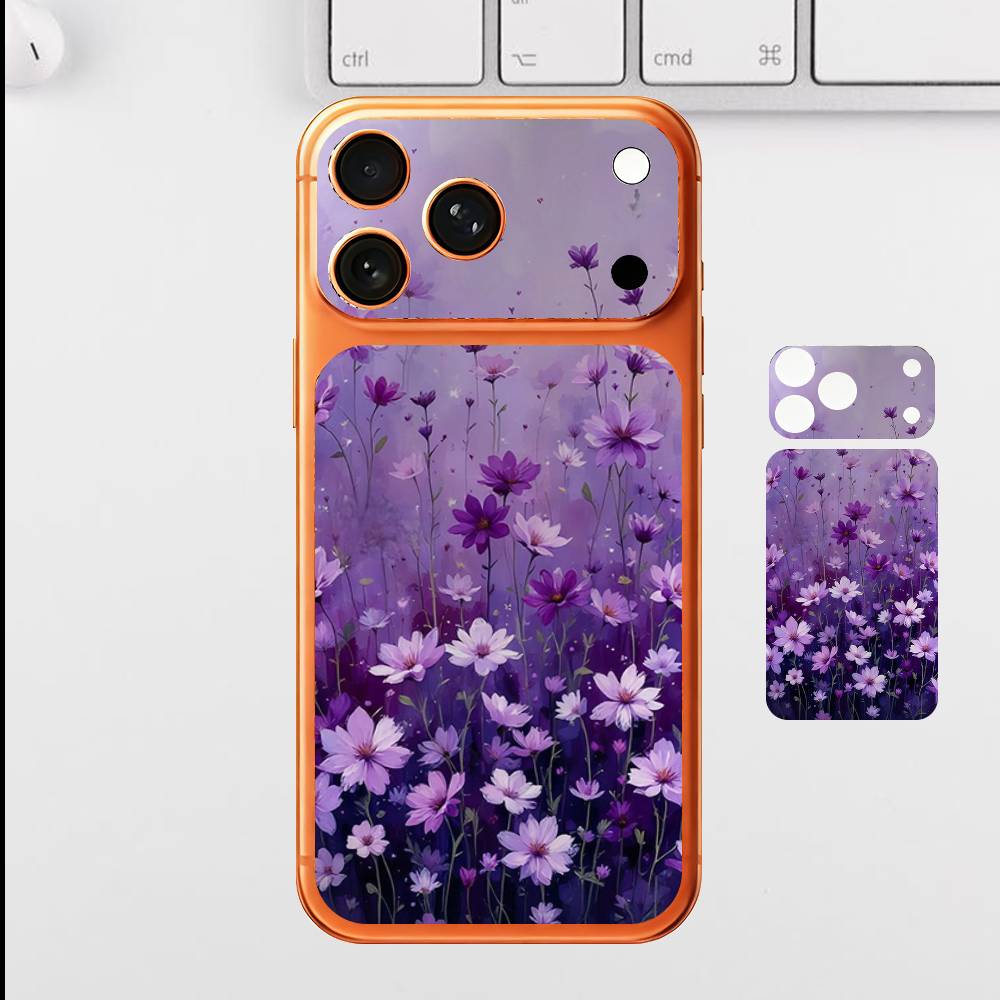 Красивые Цветы Для Apple iPhone 17 Pro Max Полная Задняя Крышка Наклейка Wrap Skin Задняя Защитная Пленка-Стикер