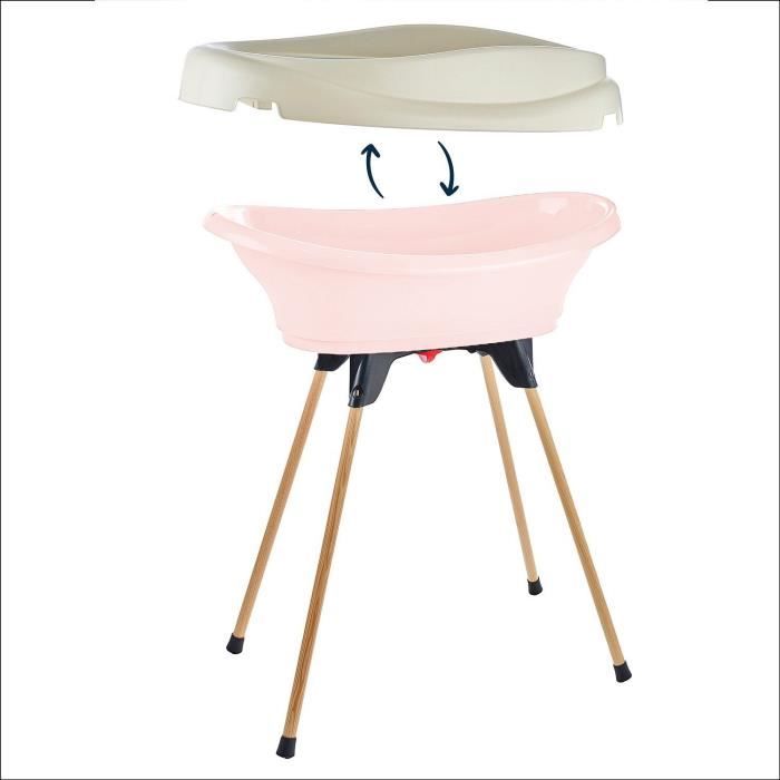 Pack plan à langer et baignoire - THERMOBABY - VASCO - Rose Poudré - 2 en 1