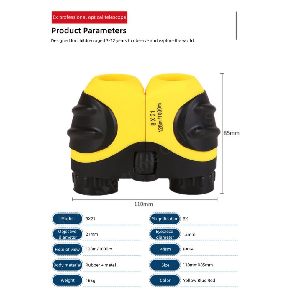8x детский профессиональный мини-карманный телескоп, оптика, компактный бинокль для путешествий, наблюдения за птицами, объектив 21 мм