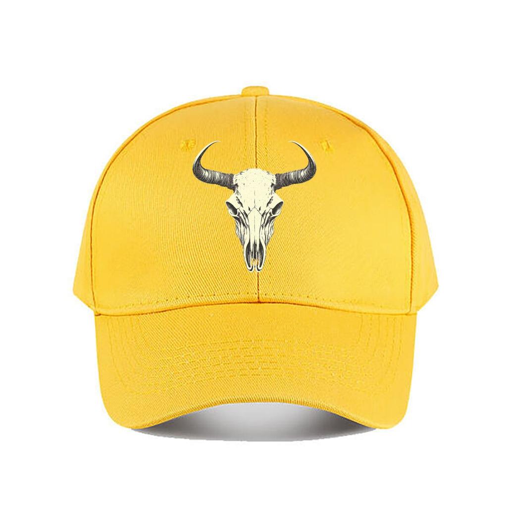 Western Rodeo Cow Skull Wild West Longhorn Graphic Baseball Cap Fashion Unisex Sunhat Womens Outdoor Sports