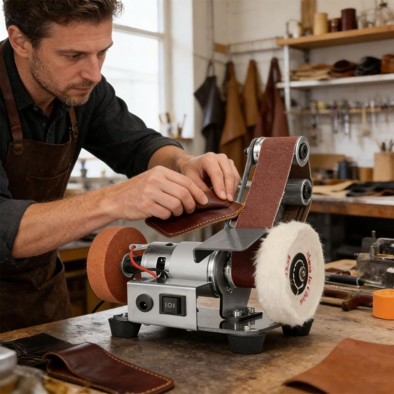 3 In 1 Mini Belt Sander Having 7 Speed Adjustable Polisher For Metal Wood Jewelry DIY Craft Projects Small And Practical Design