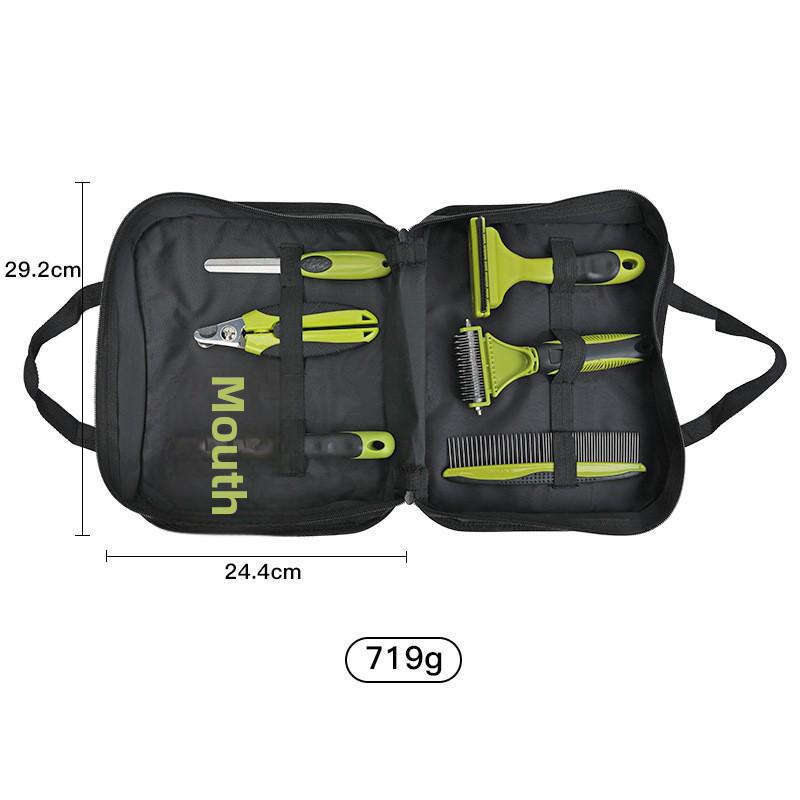 Набор для ухода за домашними животными: Расческа для распутывания, Прямая расческа, Кусачки для ногтей, Пилка, Нож для удаления волос, Расческа для удаления волос - 6 штук