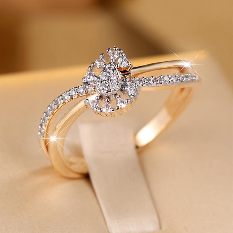 Ретро двухцветное кольцо в форме креста на палец для женщин, свадебное золотого цвета, модные ювелирные кольца