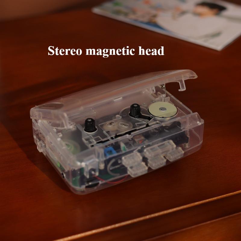 Transparent Cassette Player Portable Headphones Portable Radio Cassette English Listening Player