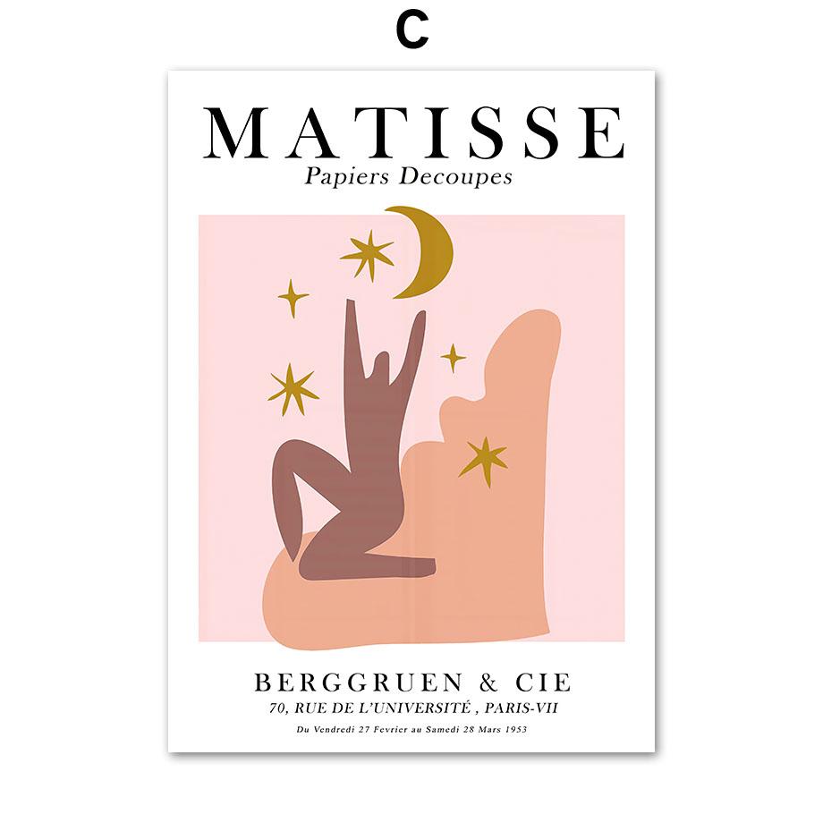 Абстрактная фигура Матисса Цветочный рынок Розовая настенная живопись на холсте Скандинавские постеры и принты Картины для декора гостиной