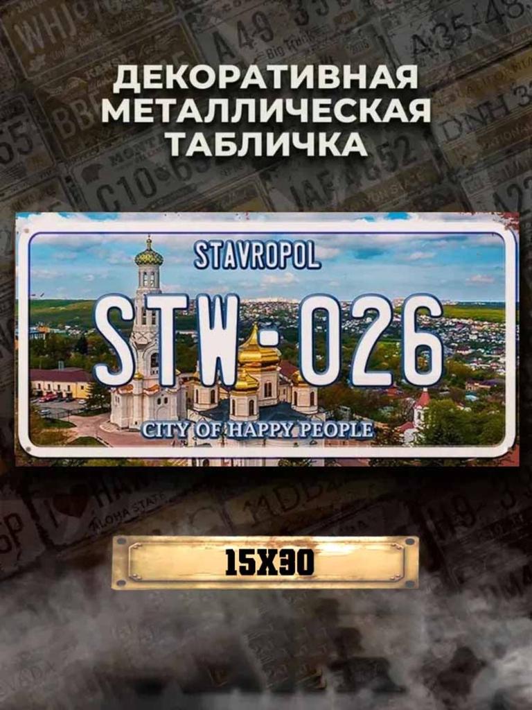Воронеж Россия Сувенирный номерной знак 15x30см, Металлический декор для автомобиля, Подарок