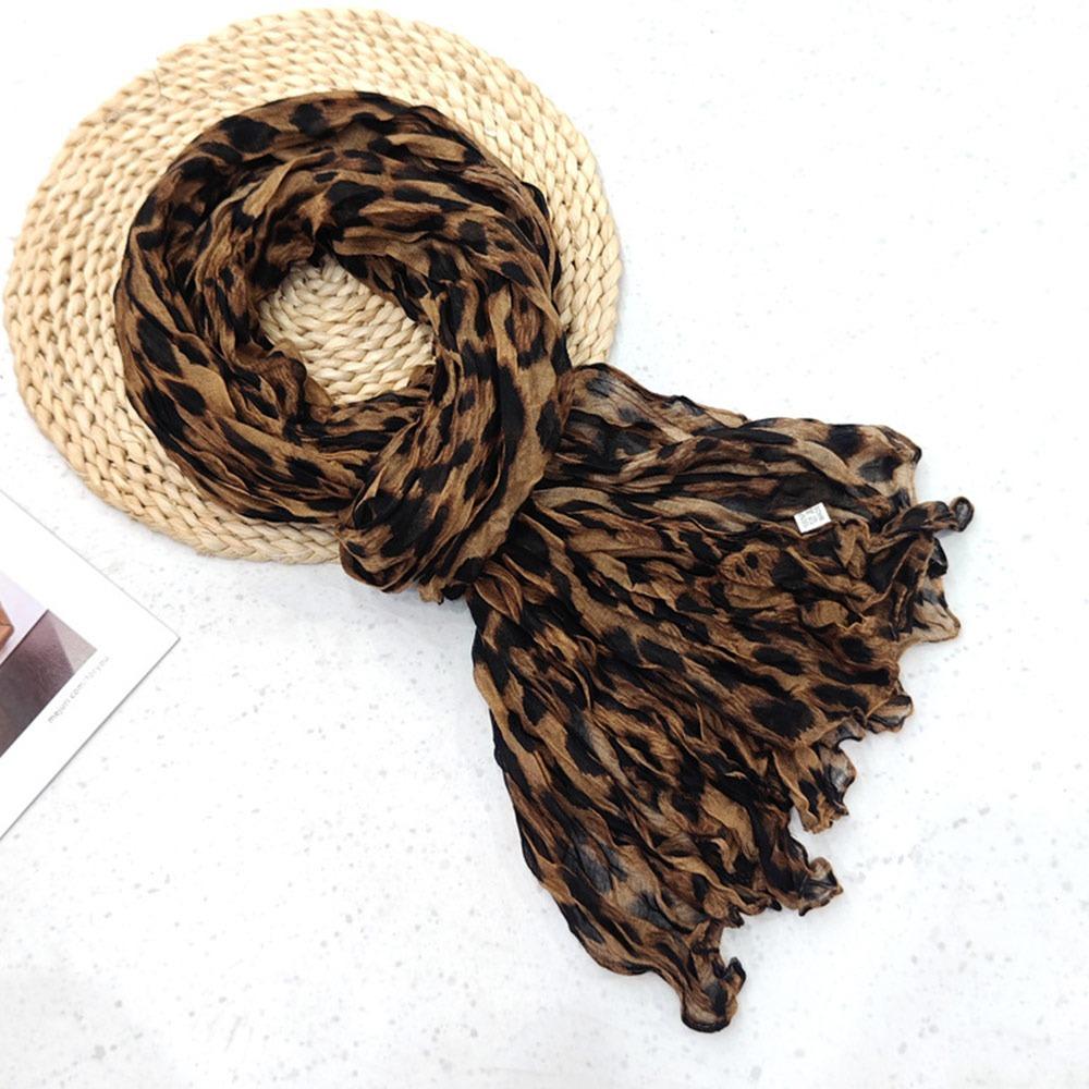 Pleated Long Scarf Soft Retro Cotton Hemp Scarf Fashionable Trend Baotou Hat Spring Summer