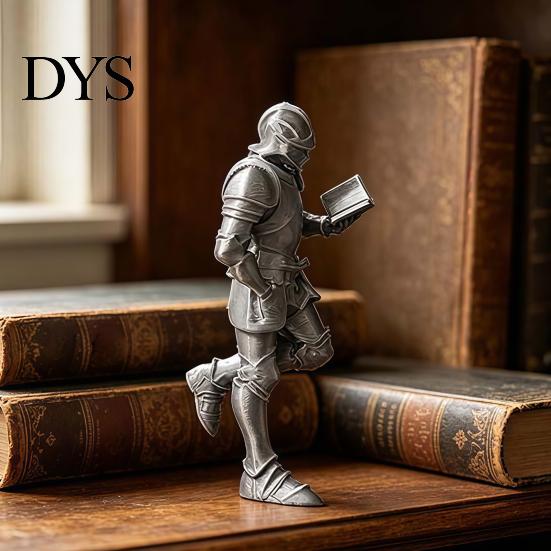 Коллекционный предмет для книголюбов 3D-печатный средневековый рыцарь, угловой орнамент, фигурка для уголка чтения, Декор для книжной полки, Статуэтка-подставка для книг, Подарок для влюбленных