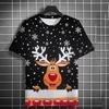 Men's T-Shirt Kids T Shirts 3D Santa Claus Printed Short Sleeve Christmas T-Shirt Trendy Christmas Casual Clothing Tops
