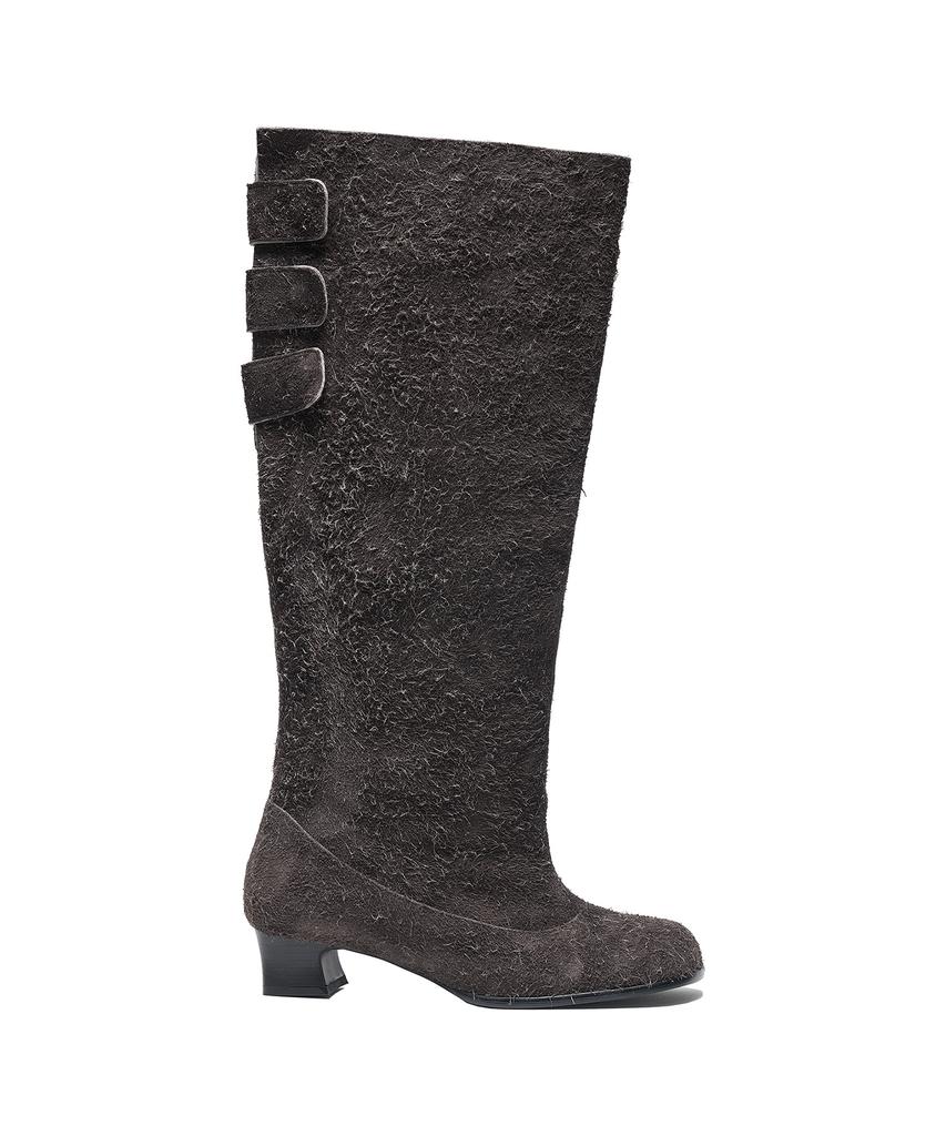 Partimento Women Leather Folding Slouch Tall Boots_Dark Brown (B Type)