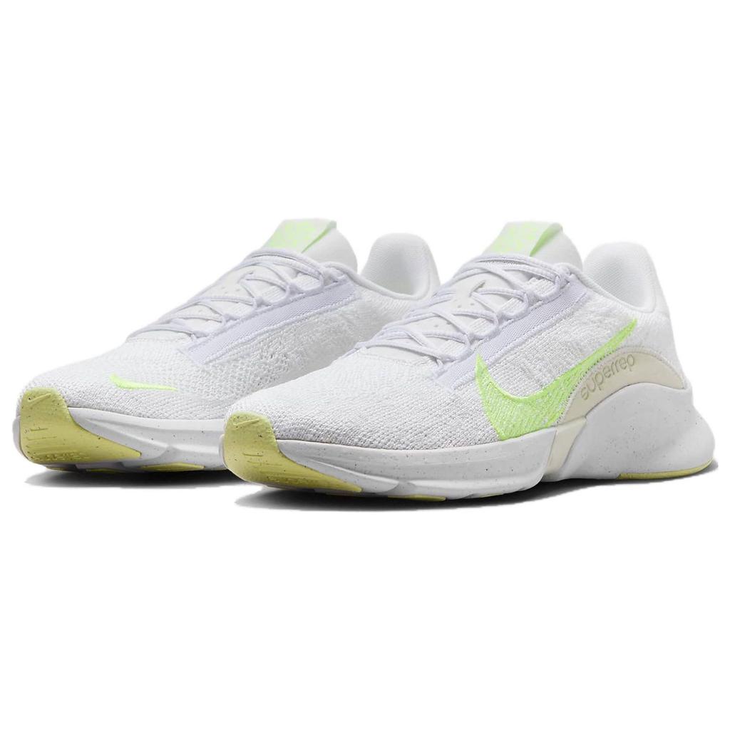 Nike Женские кроссовки SuperRep Go 3 Flyknit Next Nature White Lime Blast, светящееся зеленое морское стекло DH3393-106