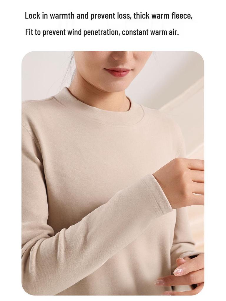 Женский теплый флисовый бархатный комплект термобелья - Утепленный, облегающий, 460 г с подогревом, пропитанный гиалуроновой кислотой зимний комплект