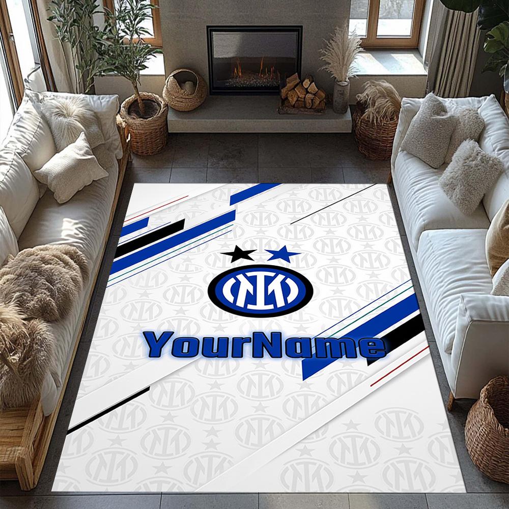 Inter Milan Personalized Name Floor Rug Office Rug Suitable for Decorate room Foyer Bedrooms Living Rooms Antislip Carpet Office home decor