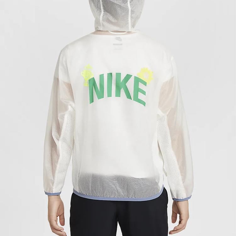 Nike Hooded Logo Print Long Sleeve Jacket Kids Jackets Sail-White HM4637-133