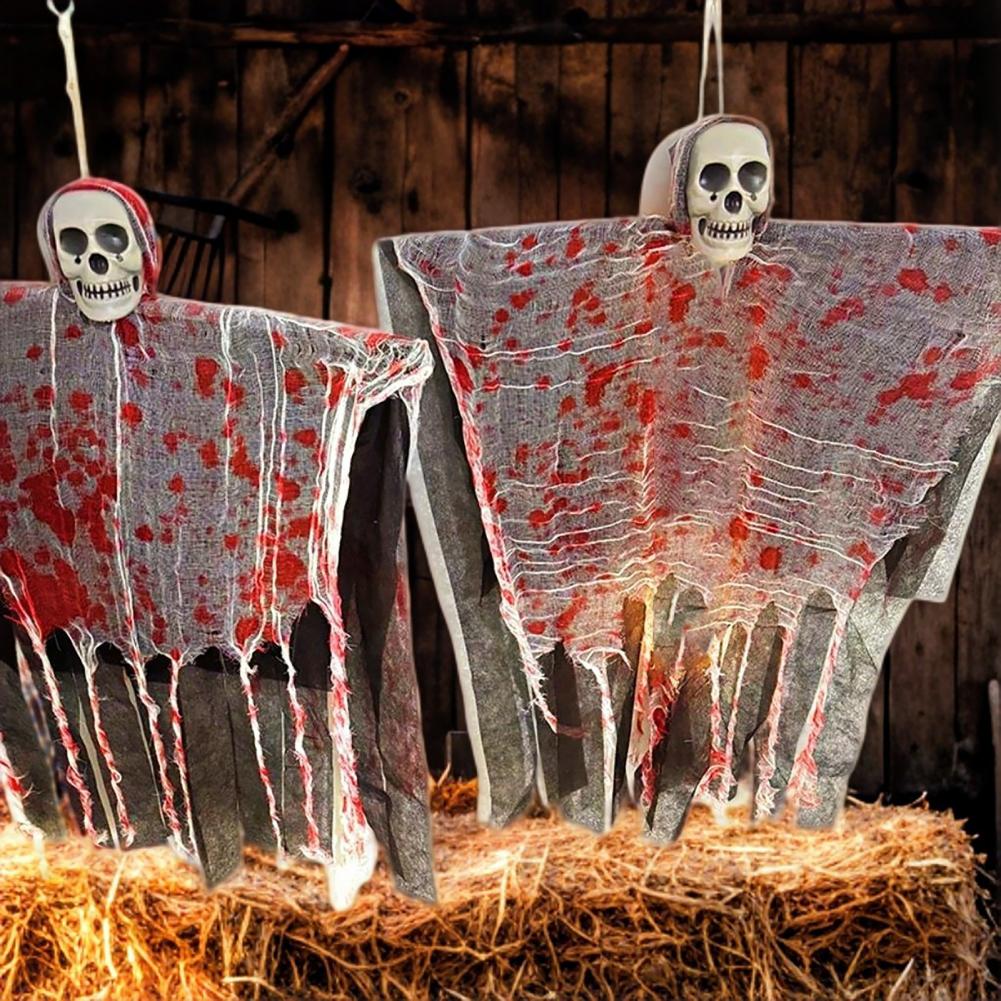 Хэллоуин Подвесная Статуя Призрака Уличный Декоративный Летающий Череп Подвесной Призрак Реквизит для Двора Дом Ужасов Декорация Входа