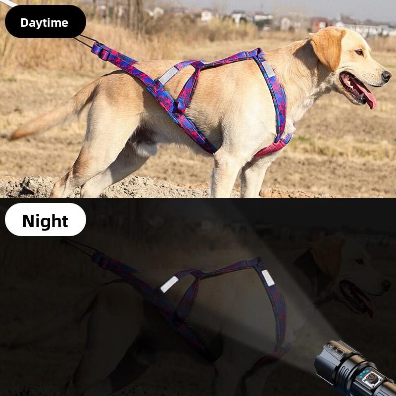 Dog Outside Snow Sled Harness With Adjustable Nylon For Husky And Labrador Training