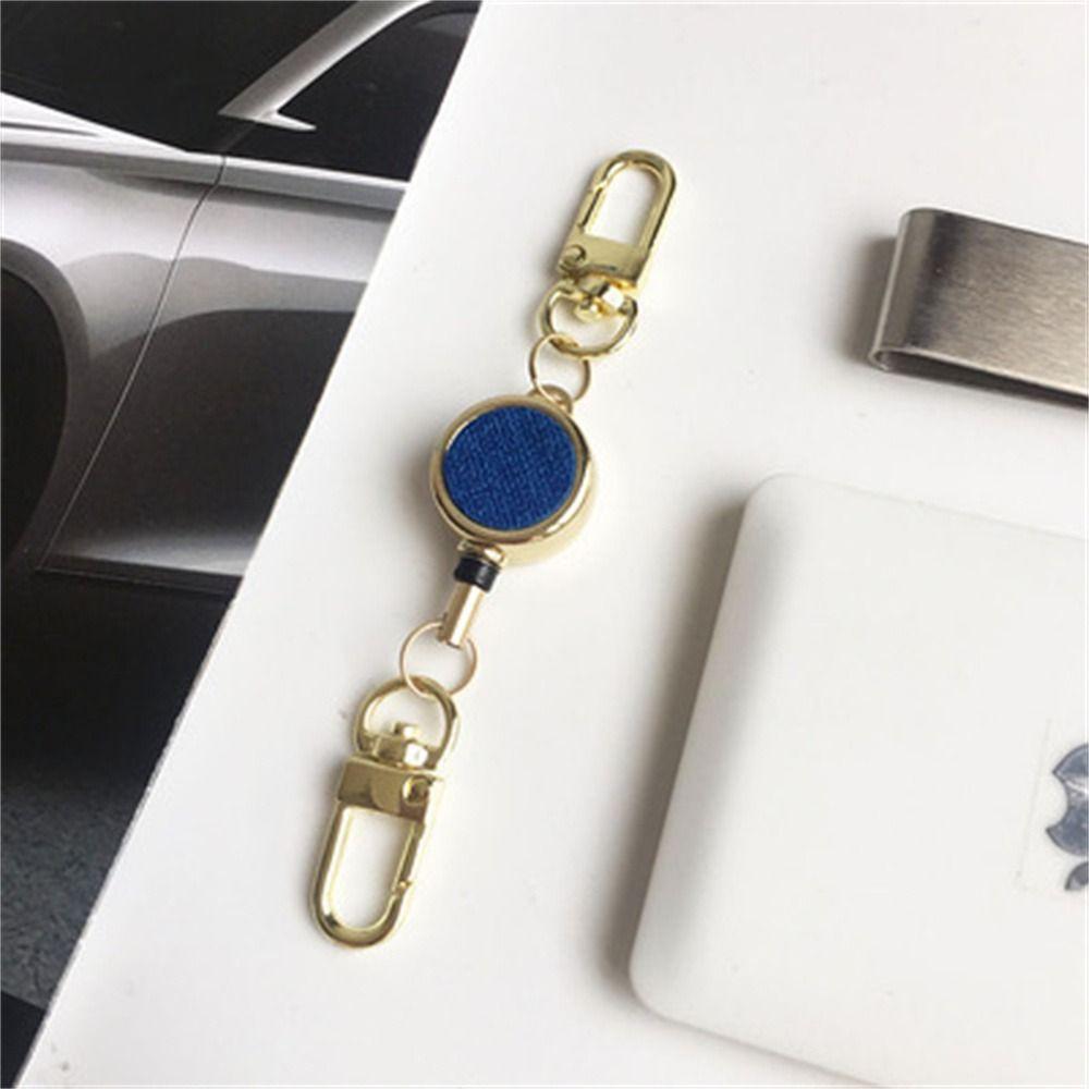 Extendable Retractable Badge Reel Pull Keyring Easy Pull Buckle ID Lanyard Key Ring Name Tag Elastic Metal Badge Holder