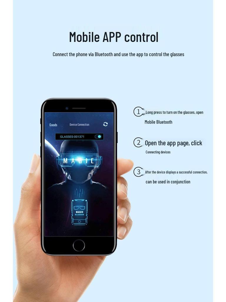 Светодиодные очки для вечеринок с Bluetooth, USB-зарядкой и управлением через приложение