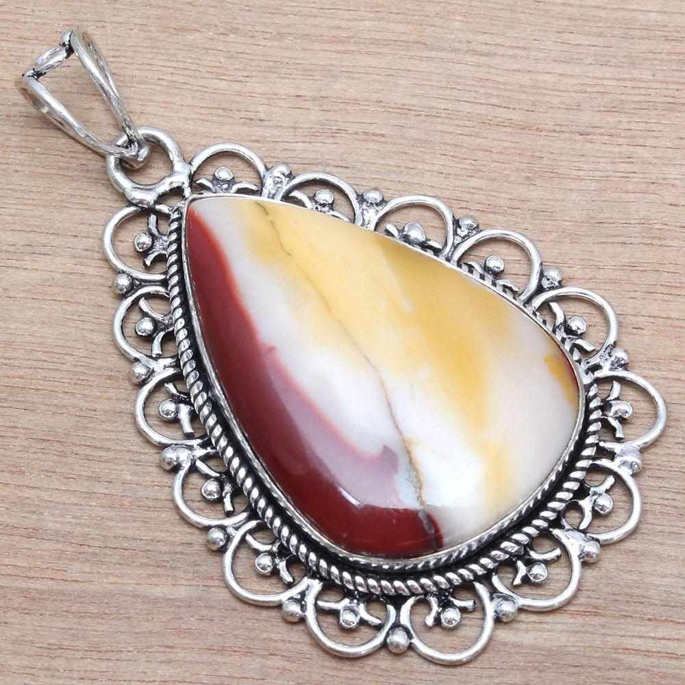 Pendant Wild Horse Jasper Gemstone Mother'Day Gift 925 Silver Jewelry 2.25"