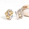 Gorgeous 925 Sterling Silver Leaf Fancy Design Ring Earrings Natural Citrine Gemstones Fine Jewelry Set for Women's Wedding Gift