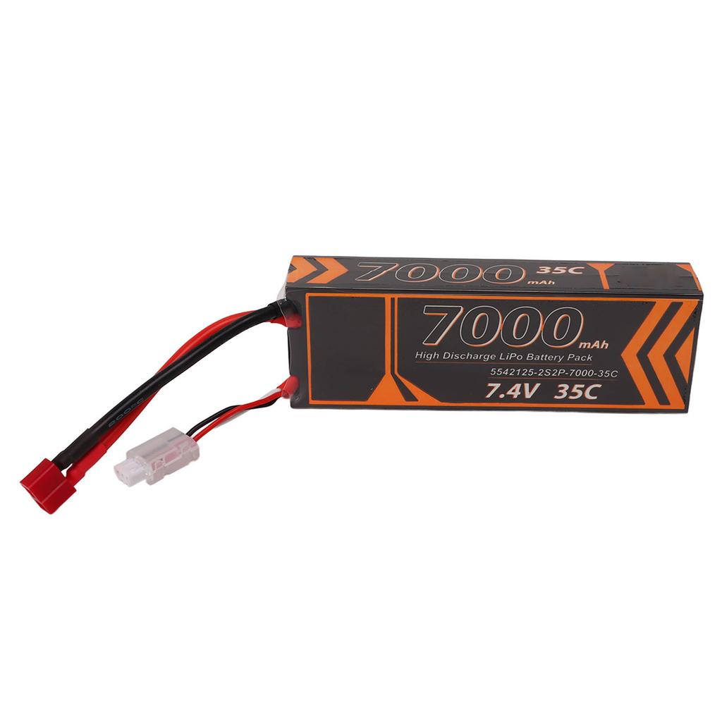 7000mAh Lipo Battery 35C Discharge Rate 7.4V 2S2P T Shape Red Plug RC Battery Power for RC