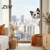 Easy Apply Window Clings Cute Pet Static Sticker, 3D Peeking Animal Glass Decal, Waterproof Creative Holiday Decorations PVC Removable Cling, for Home