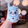 Cartoon Panda Cute Rabbit Fruit Milk Tea Cup Plush Toy Pendant Keychain For Kids