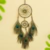 Noble Peacock Hair Dreamcatchers Dreamcatcher Hanging Decoration Wind Chime Vintage Colorful Beads Feather Hanging Decoration B&B Bedroom Decoration