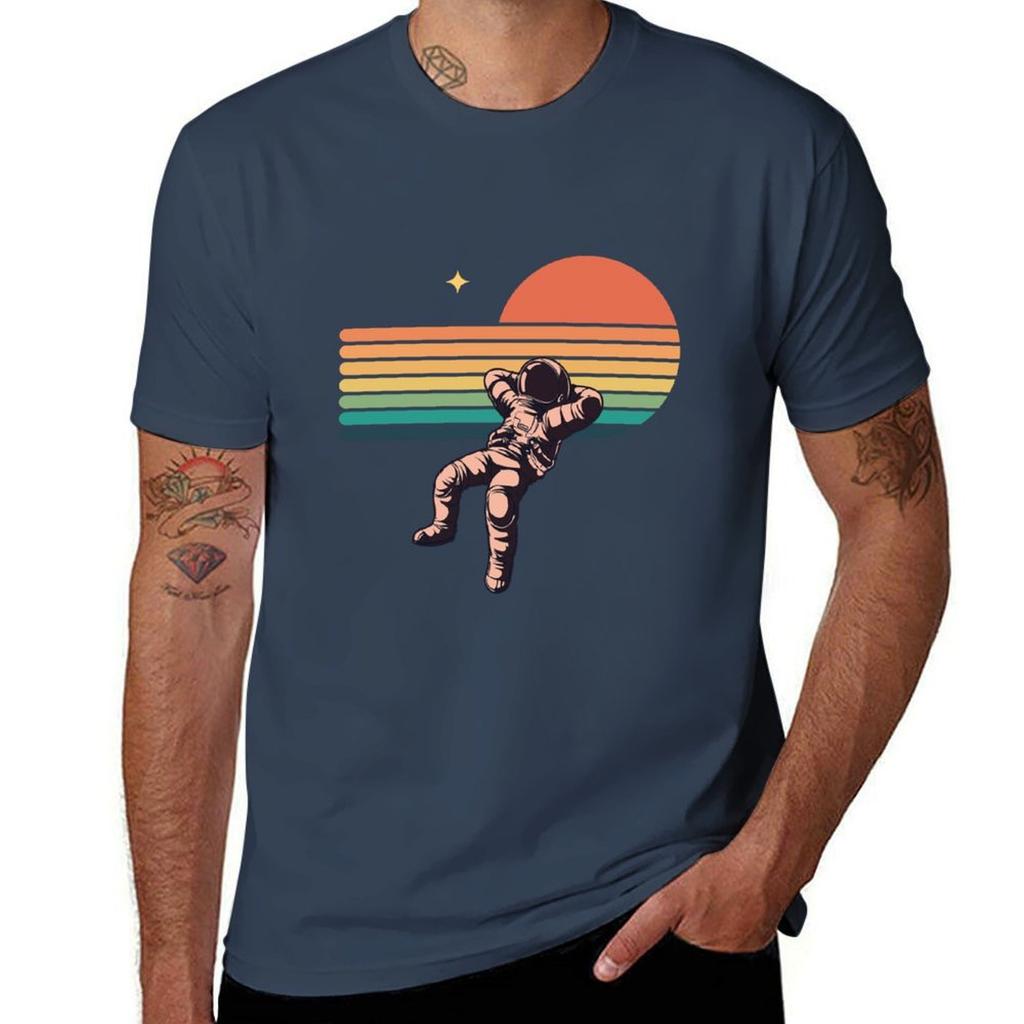 Relaxing Space Unisex Tshirt Basic Solid Color Short Sleeve Cotton Top