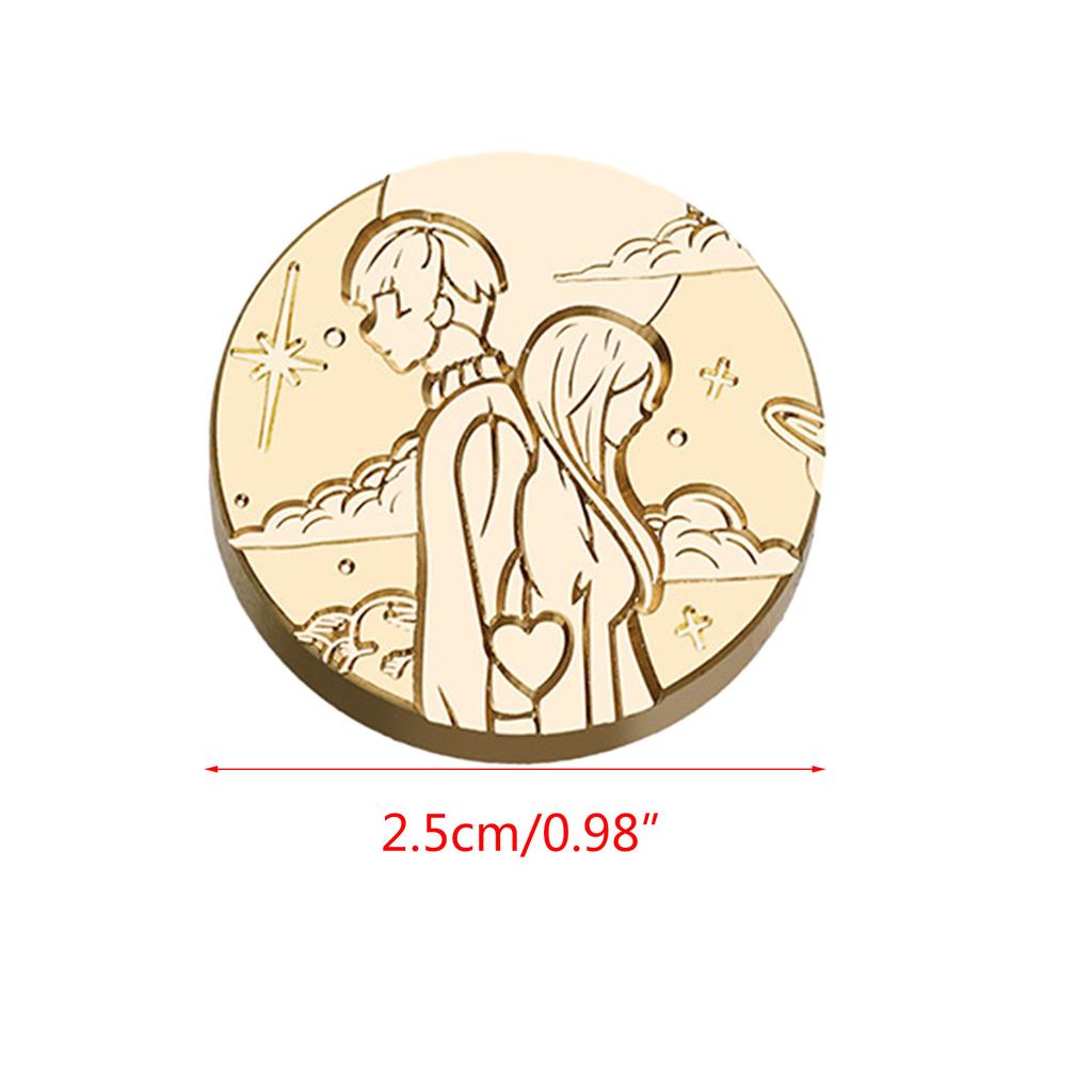 Wax Seal Stamp Head for Seal Envelope Invitation Scrapbooking Round Wax Seal Stamp Head Replacement Brass Stamp Head