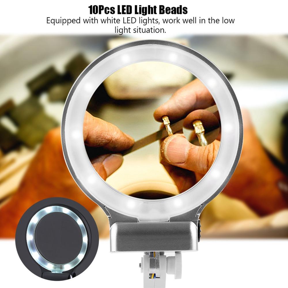 360° Rotating Repair Tool Super Bright LED Light Magnifying Glass for 3X/4.5X Circuit Board