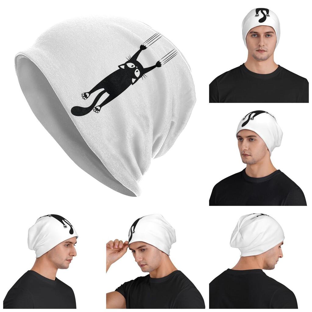 Cute Black Cat Men Women Adult Beanies Caps Knitting Bonnet Hat Warm Fashion Autumn Winter Outdoor Skullies Hats