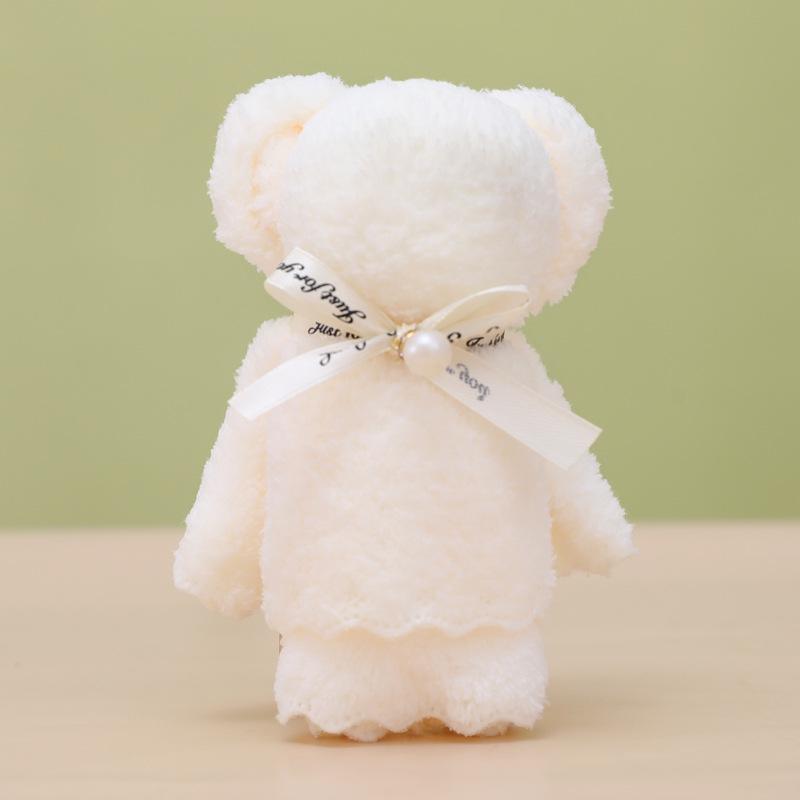 Полотенце из кораллового флиса с ананасовой сеткой и маленьким мишкой - 30*30, подарок для вечеринки