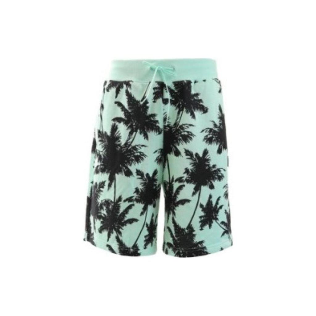 Puma Beach Palm Tree Print Drawstring Straight Shorts Men Bottoms Green 578258-34