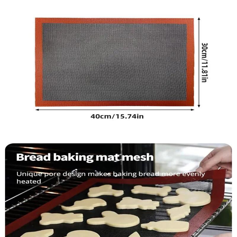 30X40cm Silicone Grill Mat Baking Tray Breathable Cookie Bread Mat Oven Microwave High Temperature Baking Kitchen Tools