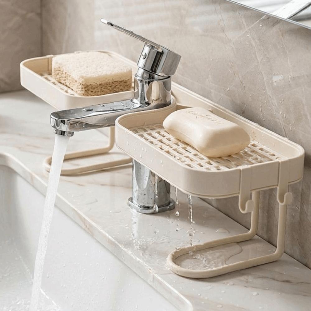 Mesh Bathroom Storage Rack Universal Counter Organizer Faucet Storage Shelf Shower