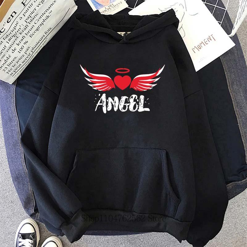 Angel Demon Printed Hoodies Men Women Casual Fashion Classic Autumn Winter O-Neck Long Sleeve Sweatshirts Fleece Pullover