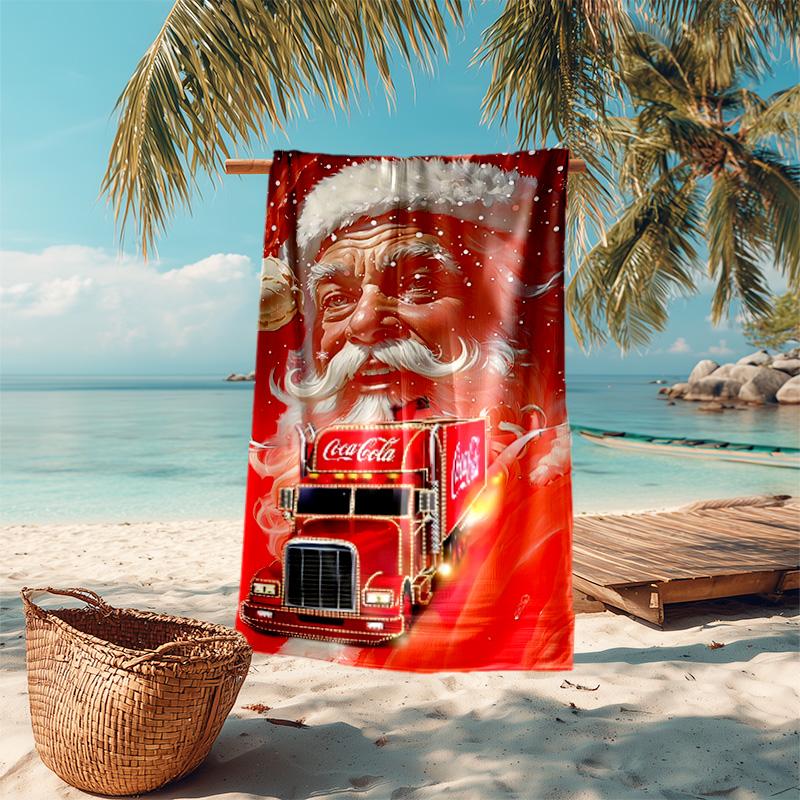 Christmas Gift Halloween Theme Bear Truck Coca Cola beach towel outdoor camping vacation swimming beach towel outdoor absorbent bath towel Y5