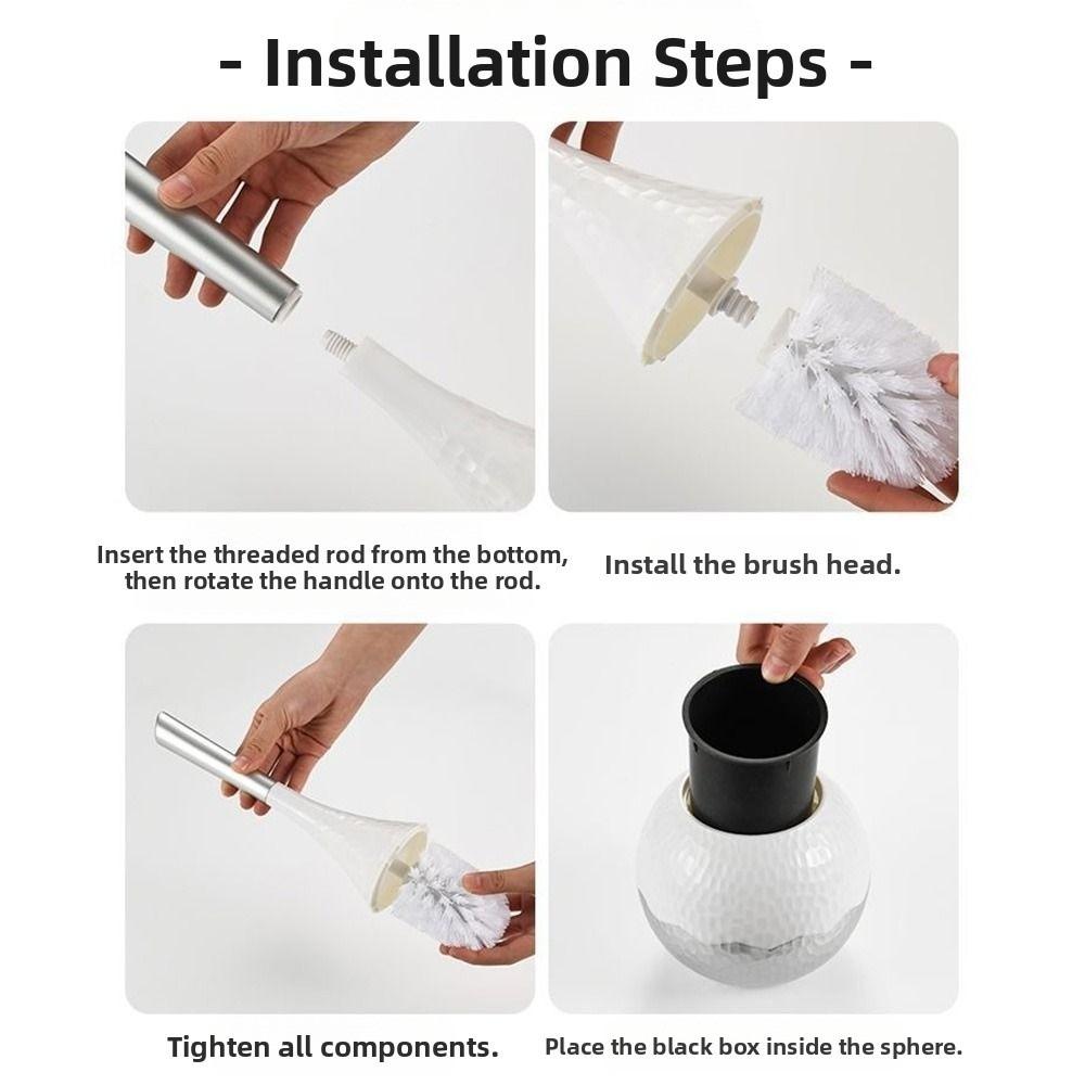 Набор туалетных щеток «Люкс» Съемная головка Изысканный вертикальный держатель для туалетной щетки Эргономичный Без царапин