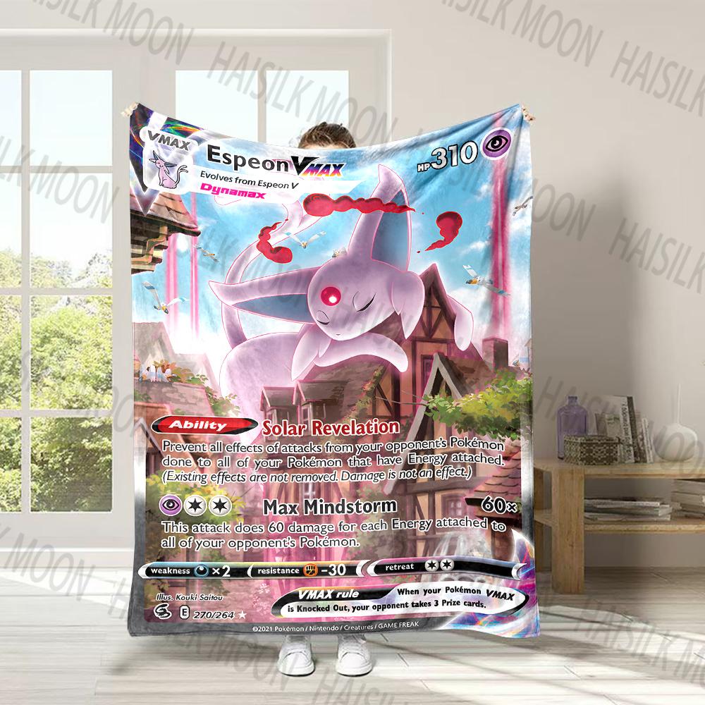Pokémon Eevee Member Print Blanket Fluffy Plush Sofa Bed Blanket for Kids Adults Travel Camping Supplies Car Office for Gifts